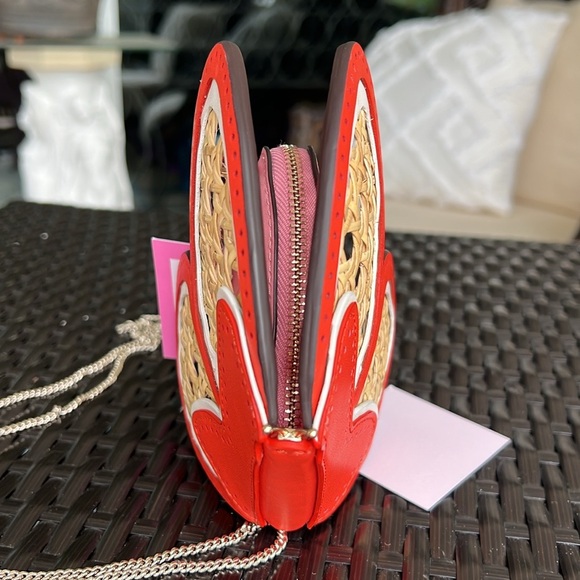 KATE SPADE Butterfly crossbody coin wallet on chain pink orange neutral - Picture 10 of 16